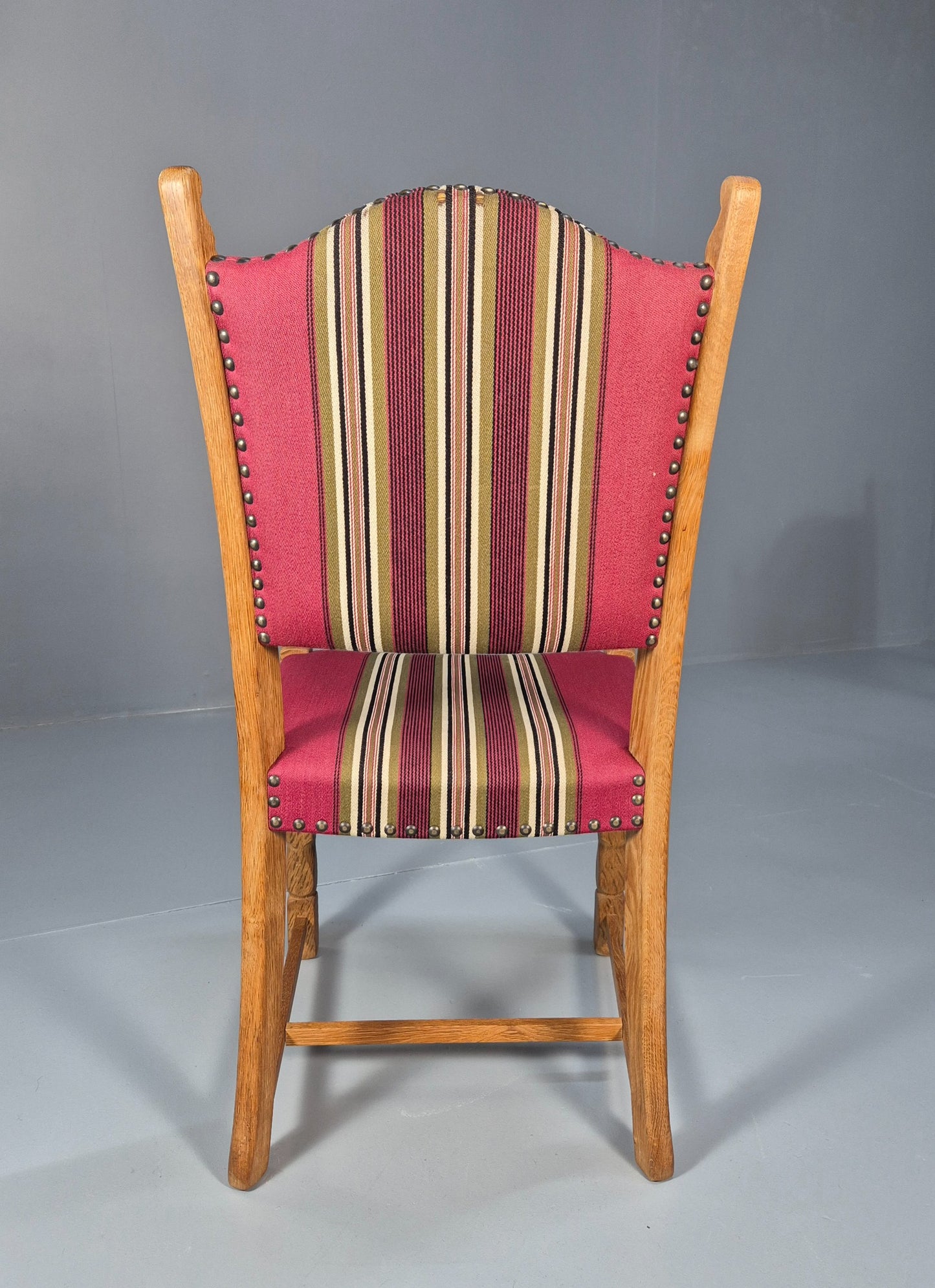 6 Vintage Kjaernulf Style Danish Oak Dining Chairs 1970s Retro Red Wool EB9535