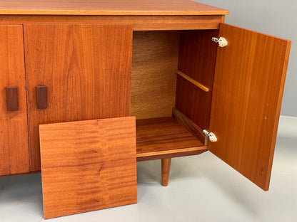 Vintage Teak Sideboard 1970s Retro Midcentury Shelving Chunky Handles EB12879