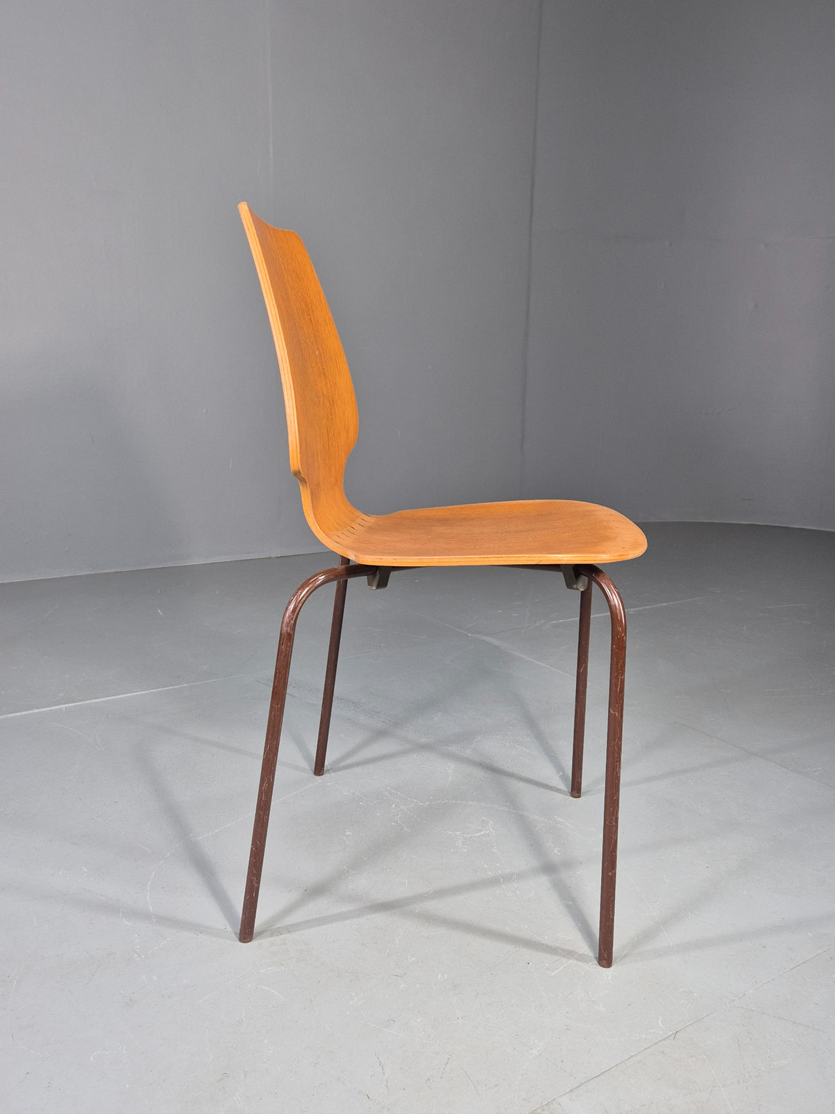 Vintage Danish Industrial Chair Oak Faced Ply 1970s Retro  EB13069