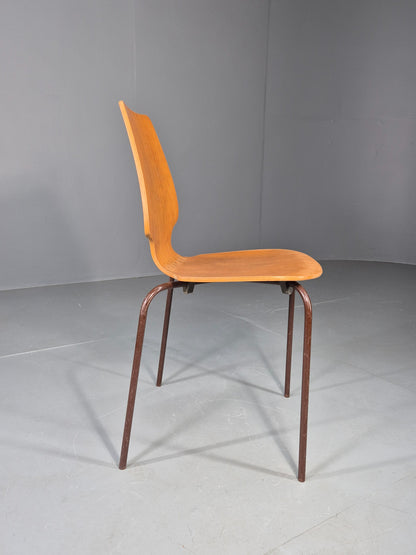 Vintage Danish Industrial Chair Oak Faced Ply 1970s Retro  EB13069