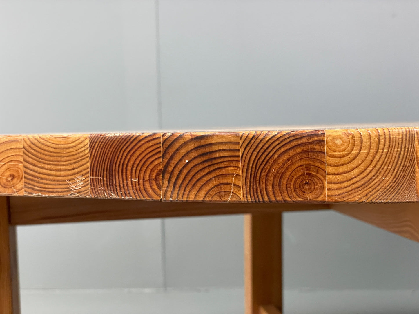 Vintage Coffee Table Round Solid Pine Swedish 1970s Wilhelmsson Style EB11177
