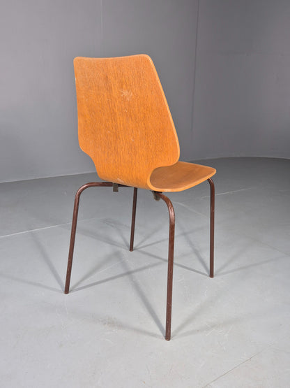 Vintage Danish Industrial Chair Oak Faced Ply 1970s Retro  EB13069