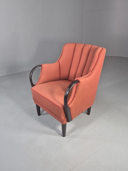 Vintage Danish Lounge Chair 1940s Design Viggo Jorgensen Attrb 1950s EB12761