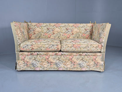 Vintage Danish 2 Seater Sofa Knole Style Drop End Floral Cotton EB12721