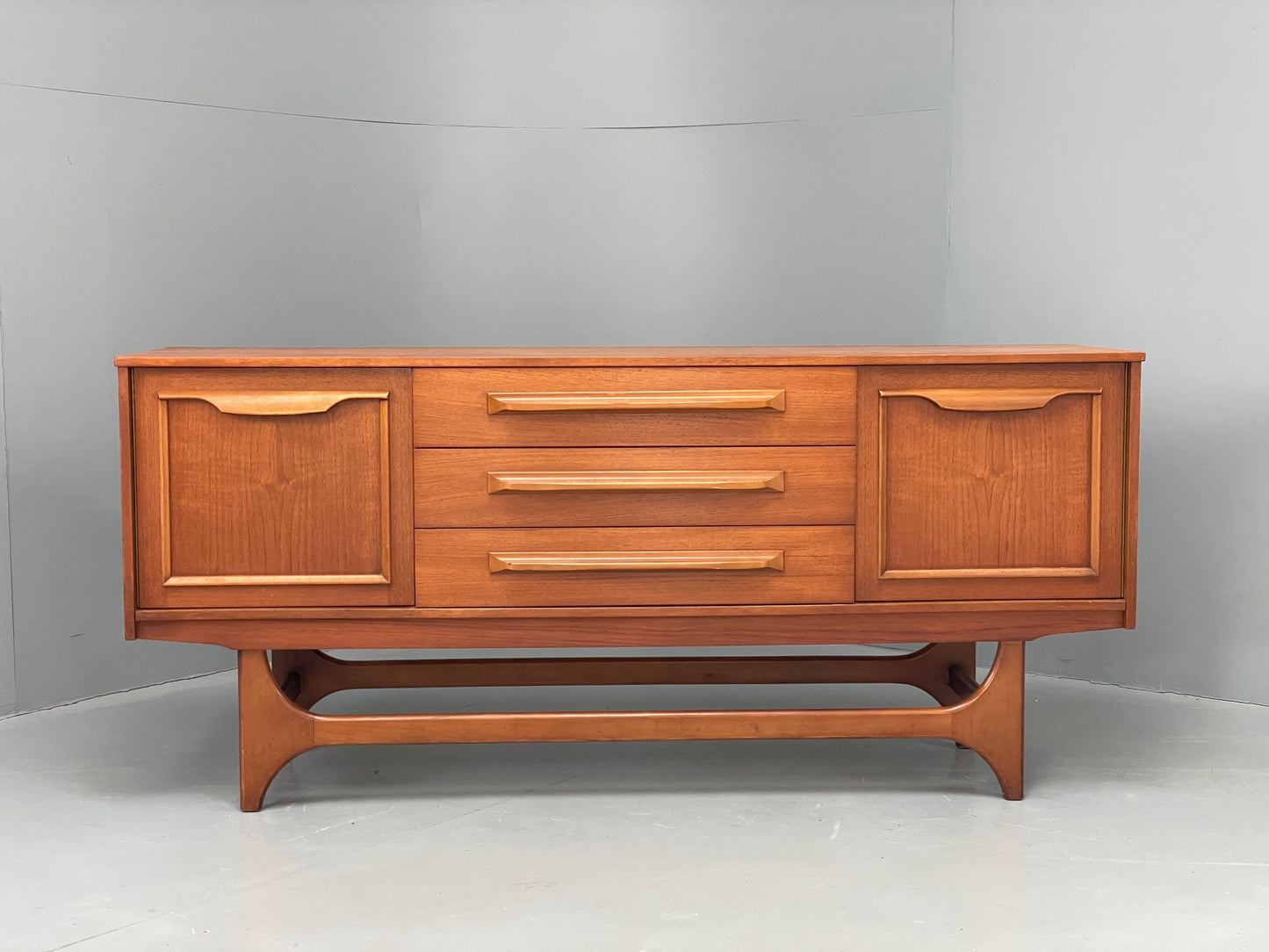 Vintage 1960s Teak Sideboard By Stonehill Retro Drawers Shelving EB12506