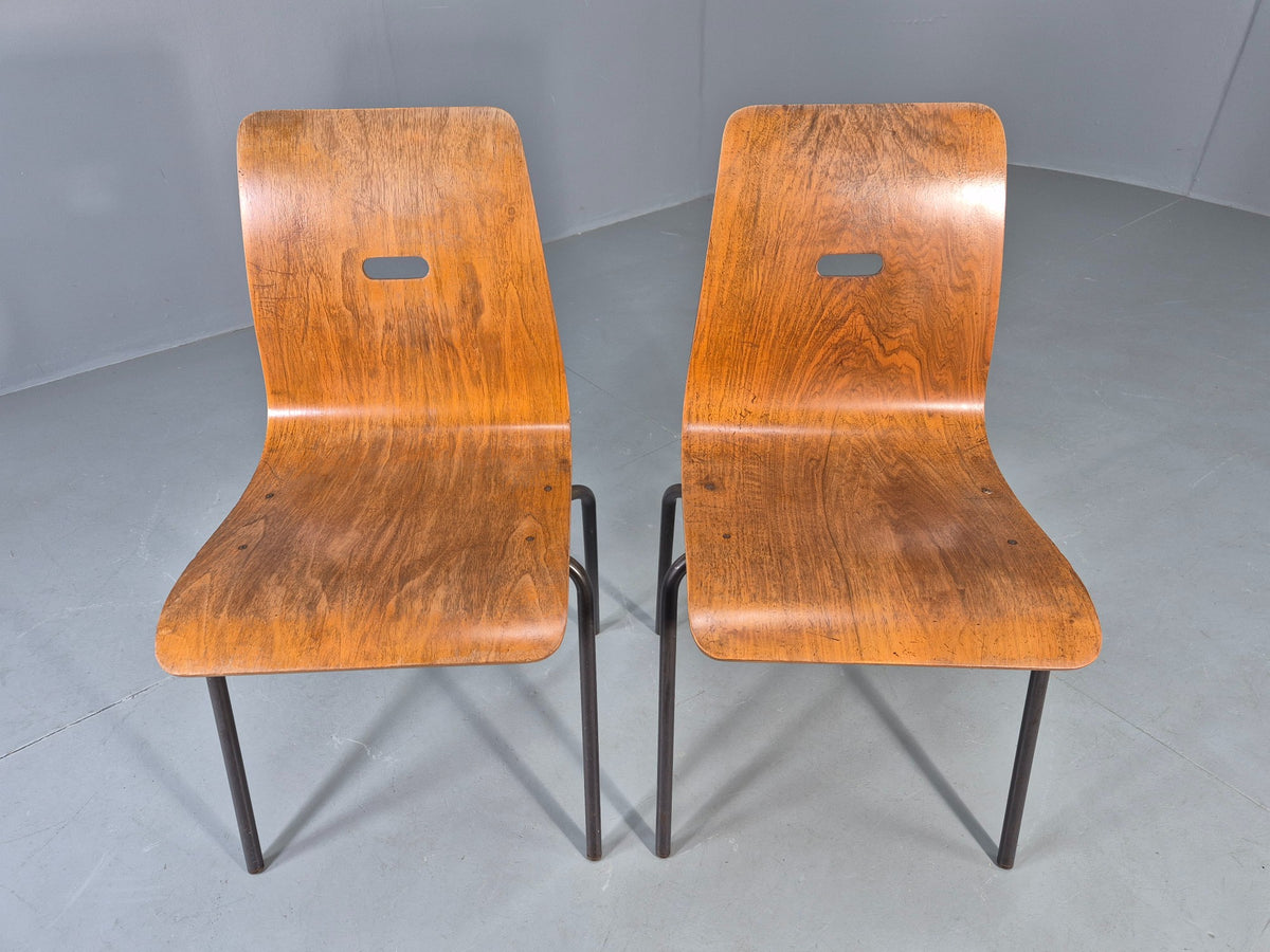 2 Vintage Robin Day Q Stak Chairs for Hille 1950s Design MCM Retro EB13130