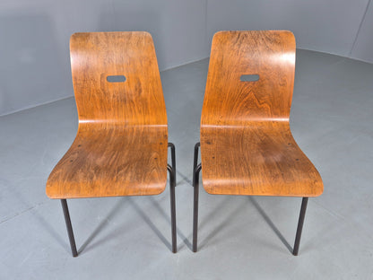 2 Vintage Robin Day Q Stak Chairs for Hille 1950s Design MCM Retro EB13130