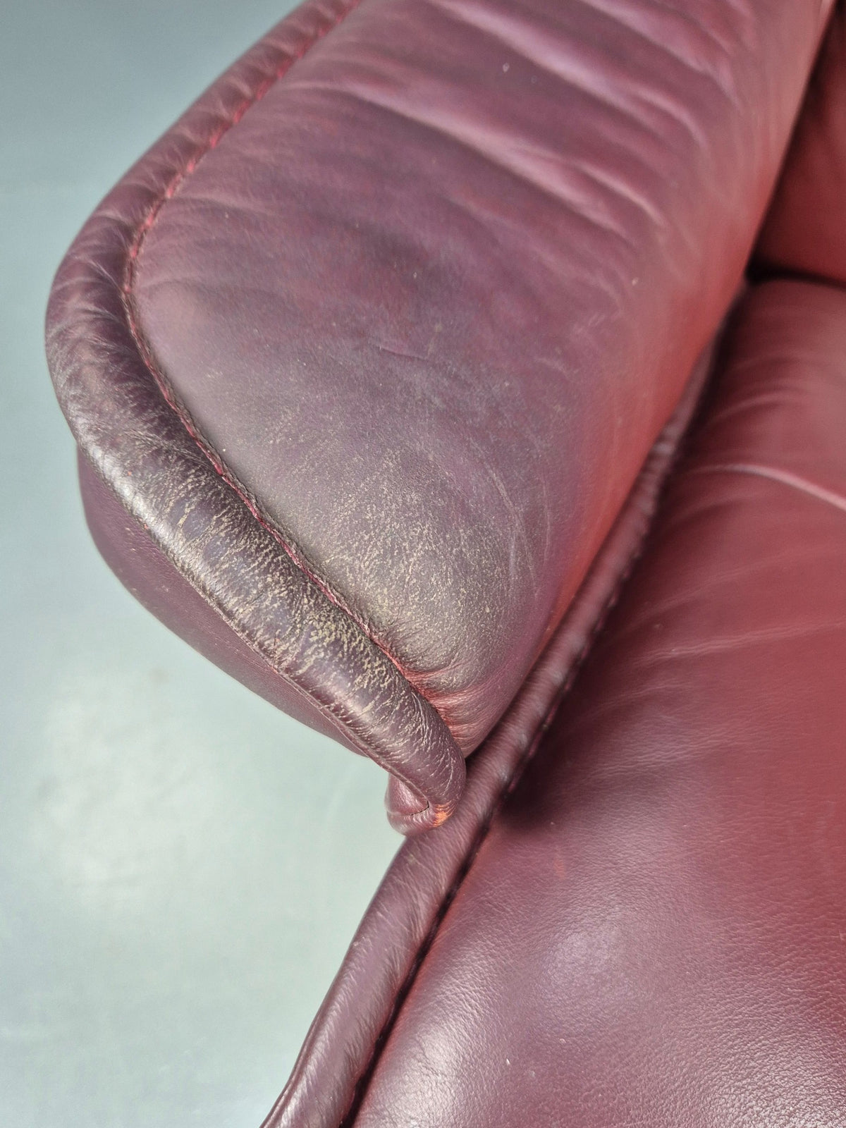Vintage Ekornes Stressless Swivel Recline Chair Leather Bentwood EB8491
