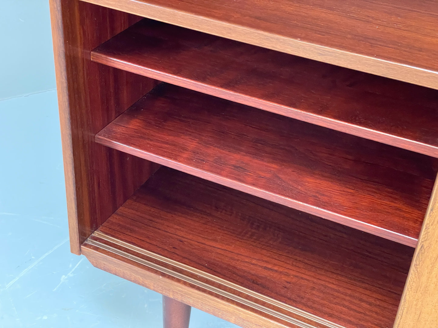 Vintage Danish 1960s Bookcase Cabinet Darkwood Sliding Mid Century Retro EB11992
