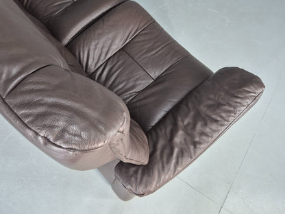 Vintage Stressless 2 Seat Sofa Brown Leather Buckingham Range 1990s  Eb13055