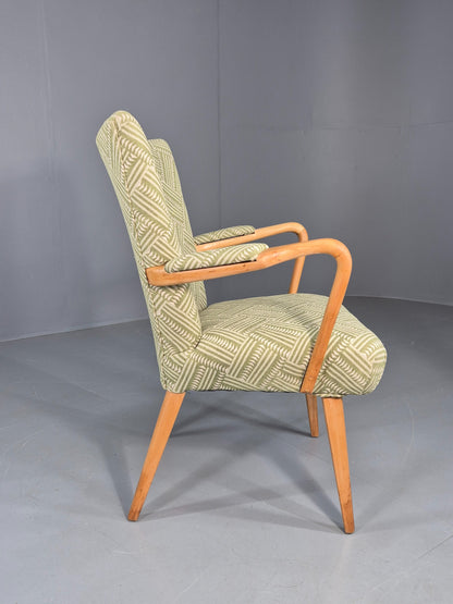 Vintage 1950s Lounge Chair Cintique Beechwood Frame New Upholstery Retro EB11948