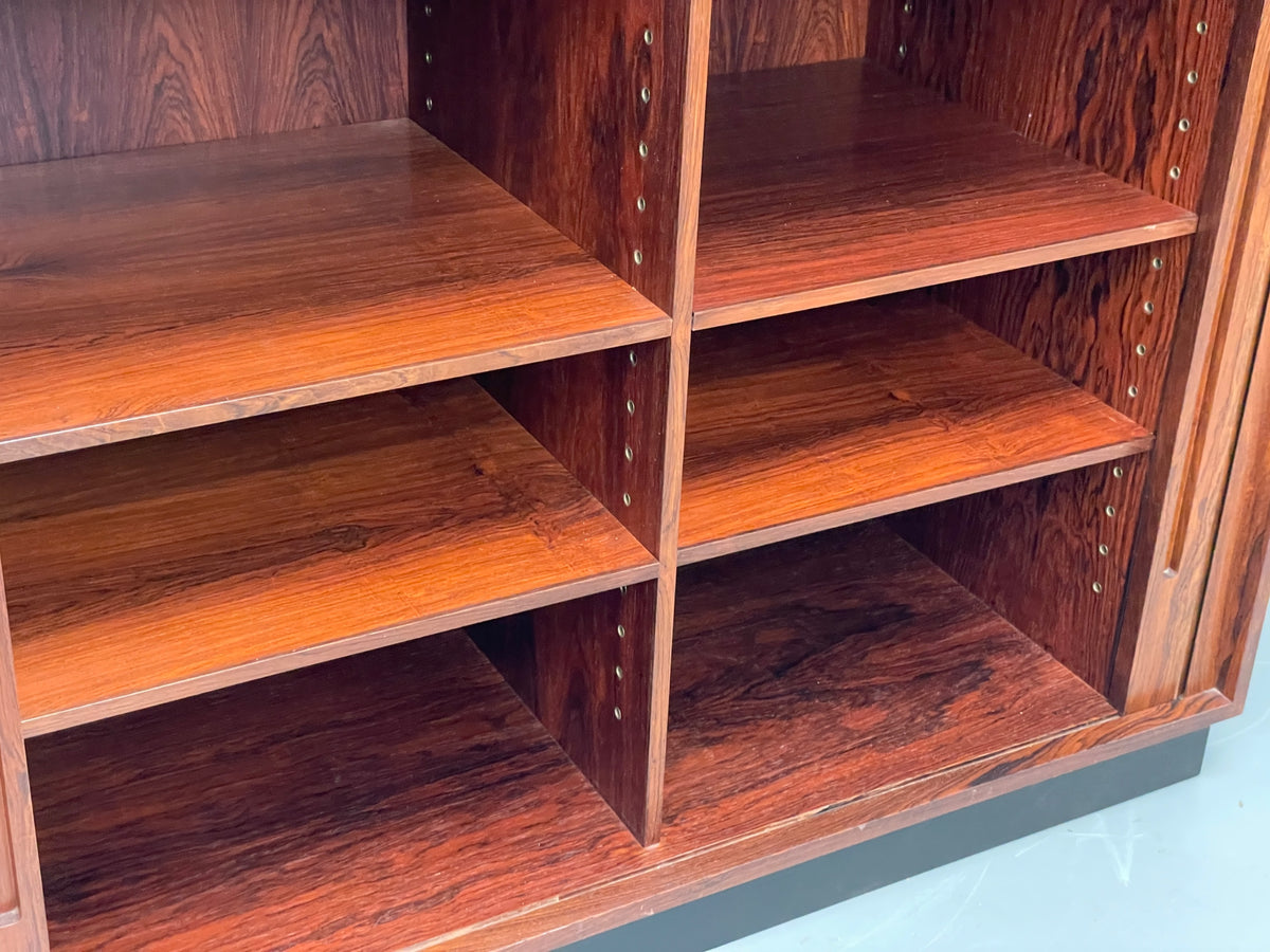 Vintage Danish Wall Unit Mid Century 1960s Tambour Shelving Cabinet Retro 13100