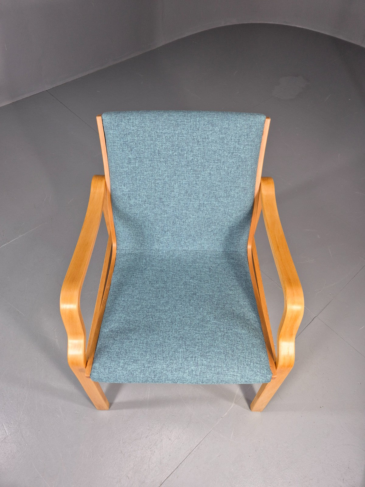 Vintage Farstrup Mid Century Chair New blue Upholstery Bentwood Frame EB11211