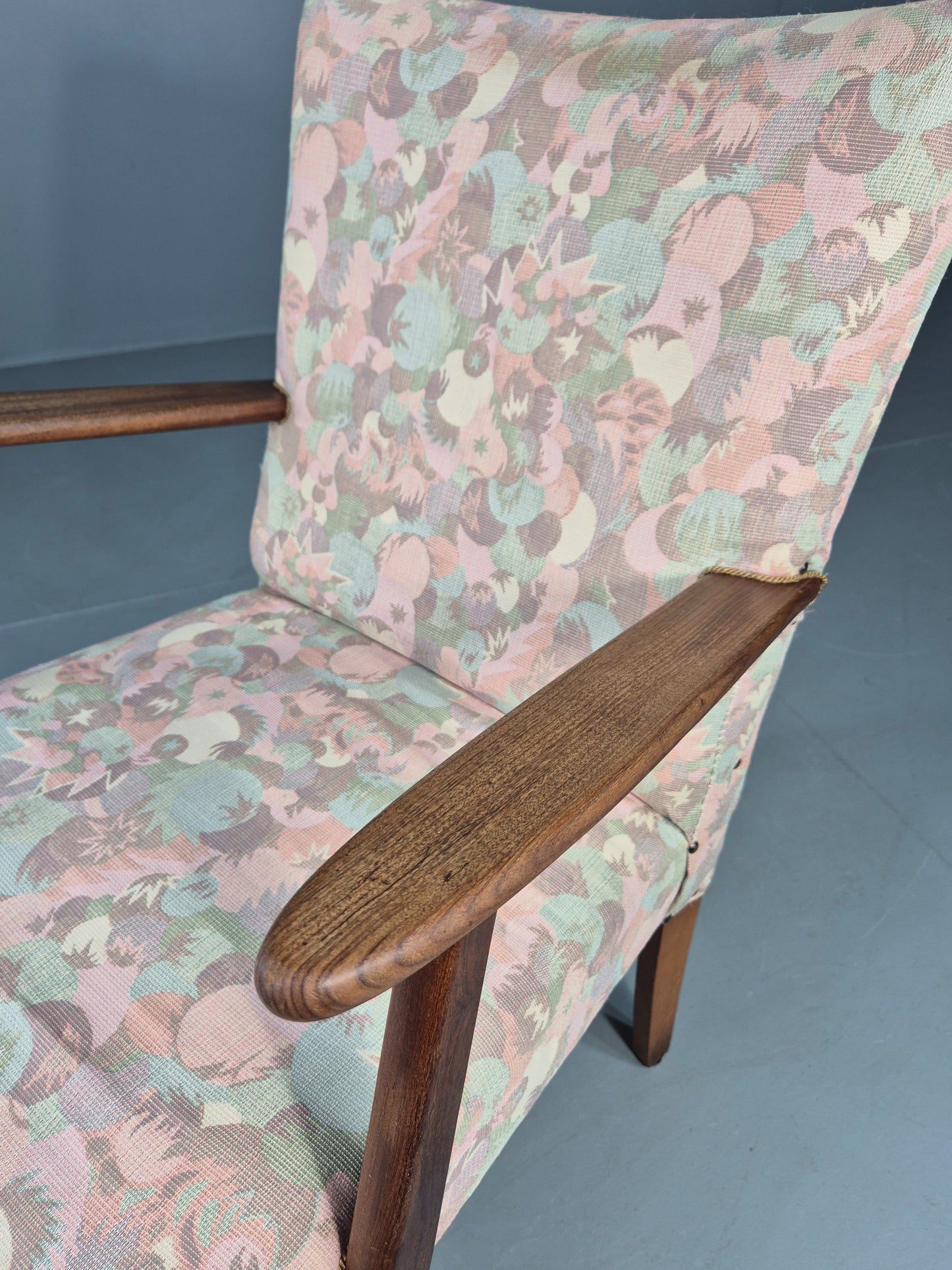 Vintage Danish Lounge Chair 1960s Mid Century Design Teak Frame EB12732