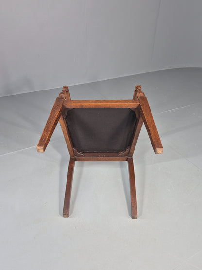 Antique Oak Elbow Chair Arts and Crafts Edwardian Vinyl Seat  EB12525