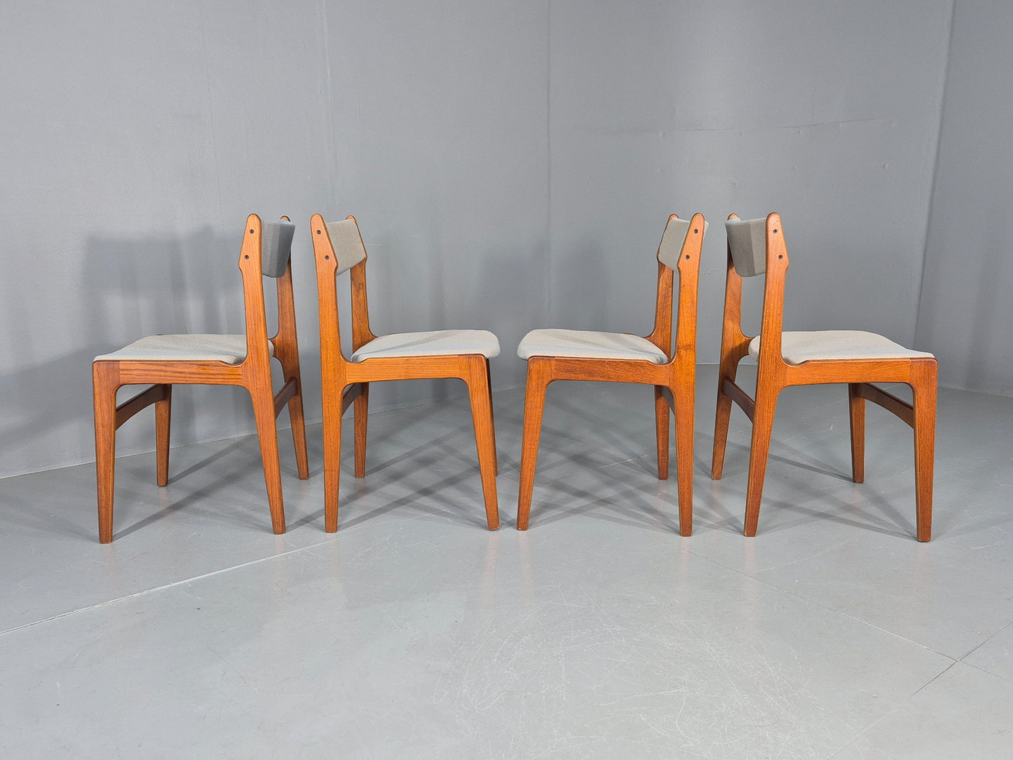 4 Mid Century Vintage Teak Dining Chairs Anderstrup Buch 1960s Retro  EB12106