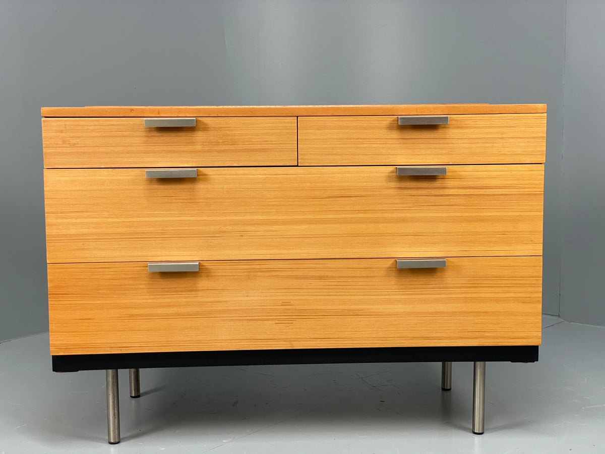 Vintage Chest Of Drawers Stag Fineline Birch Aluminium Retro Mid Century EB12967
