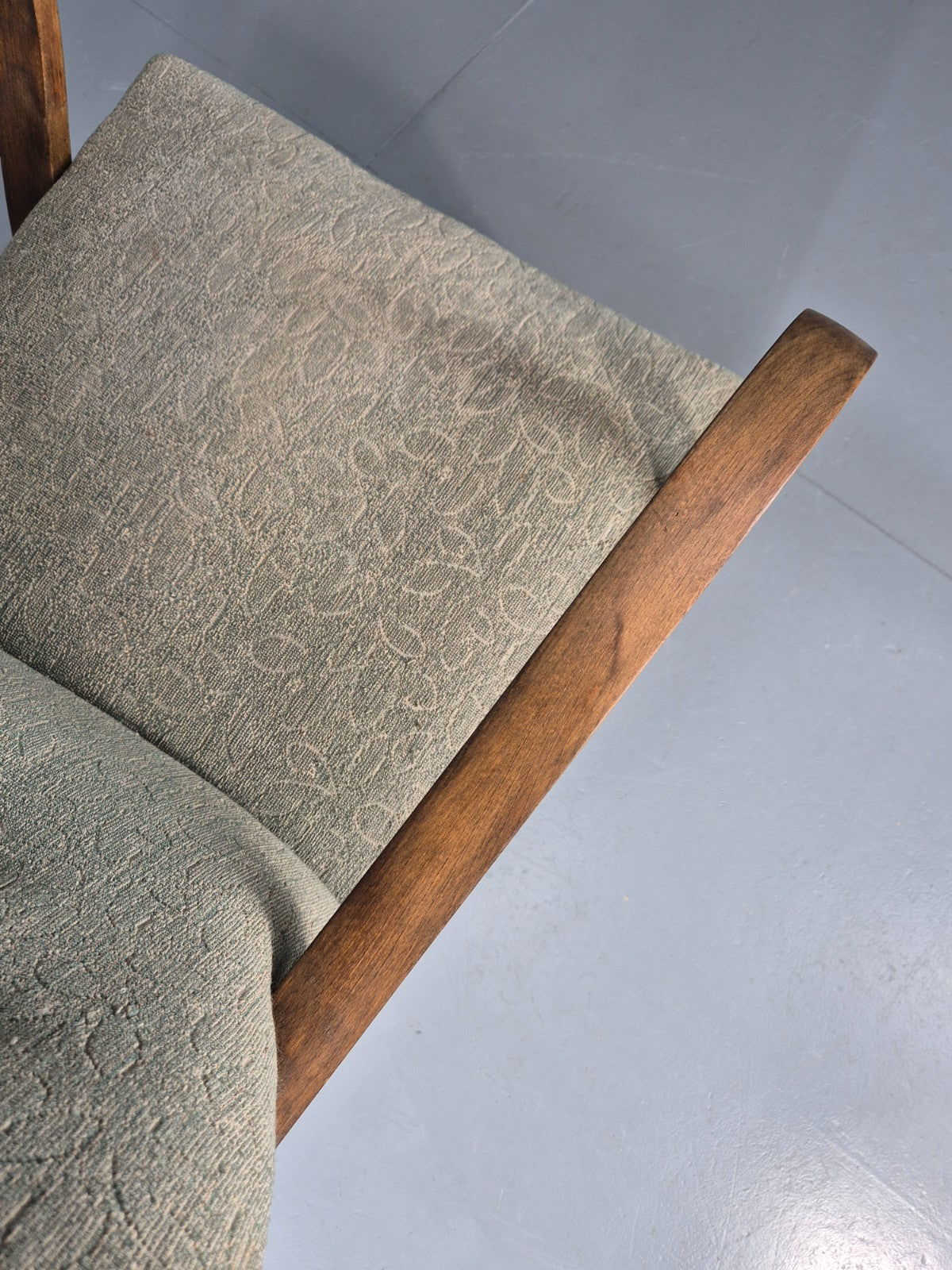 Vintage Art Deco Danish Armchair Beech Frames Original Upholstery EB11956