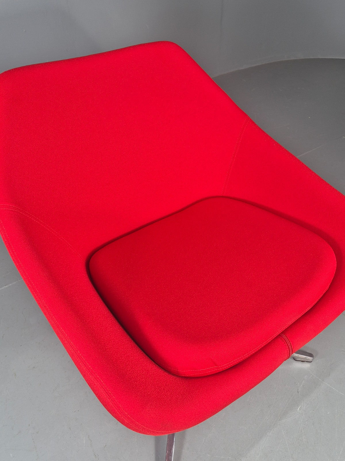Vintage Allermuir Open Range Swivel Chair Red Fabric EB12247