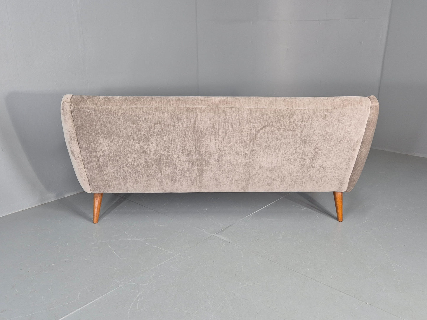 Vintage 3 Seater Danish Mid Century Sofa Oak Frame Paws New Upholstery EB11125