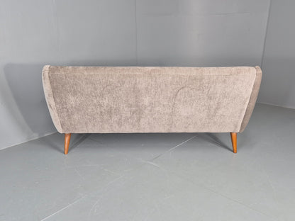 Vintage 3 Seater Danish Mid Century Sofa Oak Frame Paws New Upholstery EB11125