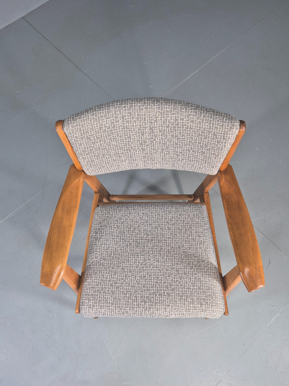 Vintage Mid Century Elbow Chair with New Upholstery 1950s Retro EB12983