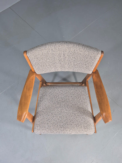 Vintage Mid Century Elbow Chair with New Upholstery 1950s Retro EB12983