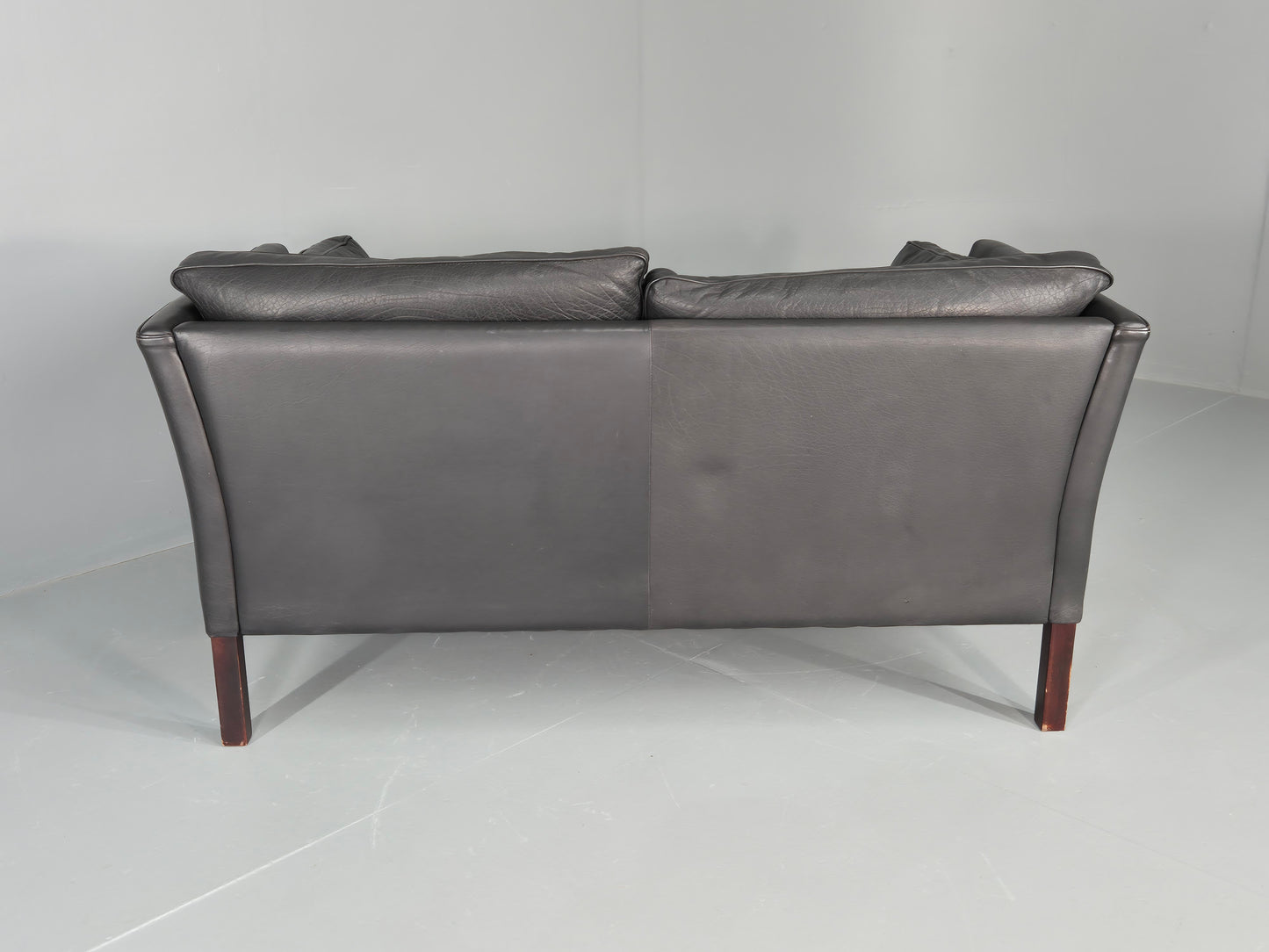 Vintage 2 Seater Sofa Stouby Danish Retro MCM Brown Leather 1980s EB12432