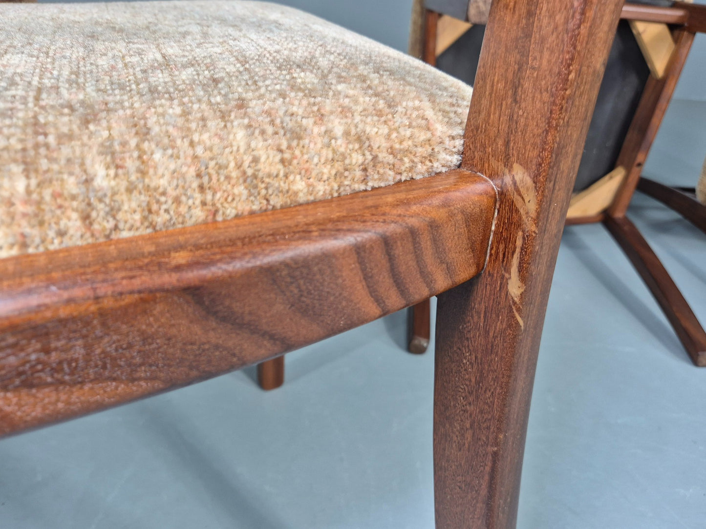 4 Vintage G Plan Dining Chairs Teak Frames Retro 1970s Original EB12175