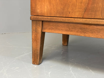 Vintage 1950s Walnut Tallboy Chest Of Drawers Danish Retro EB10830
