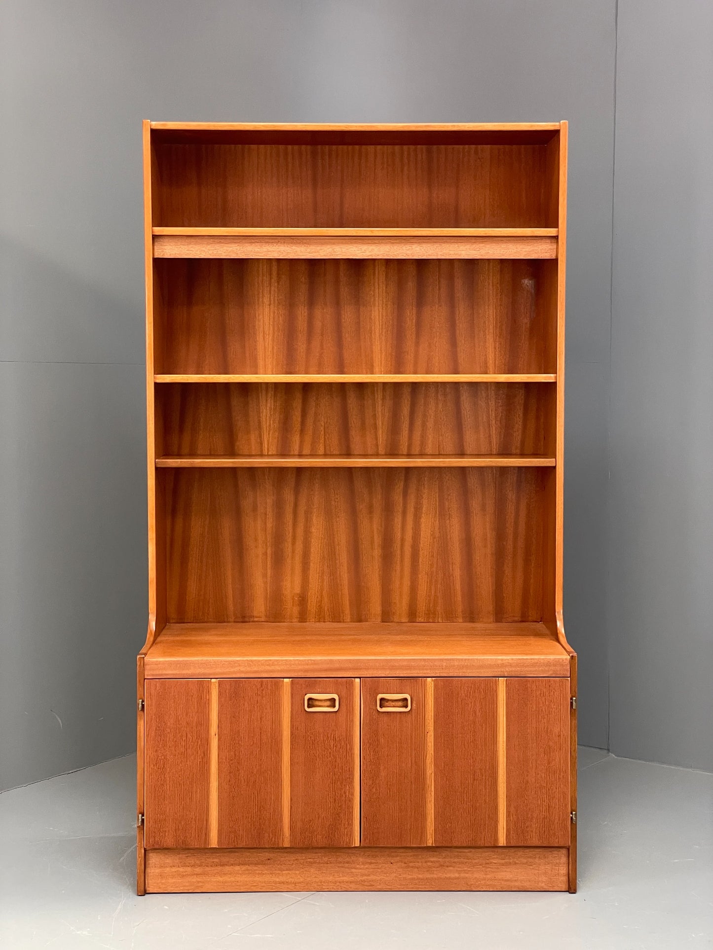Vintage Teak Wall Unit Jentique 1970s Retro Shelving Glazed EB11972
