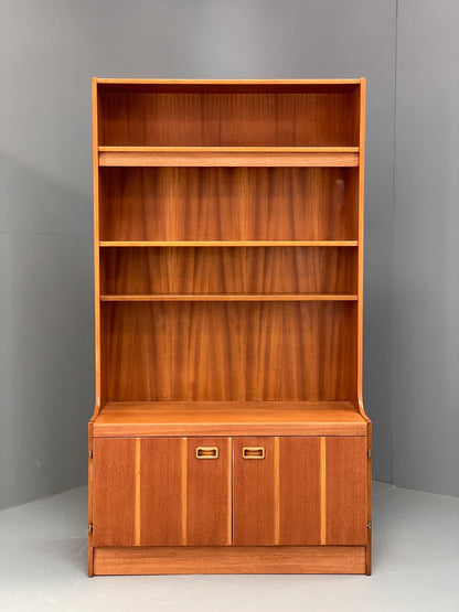 Vintage Teak Wall Unit Jentique 1970s Retro Shelving Glazed EB11972
