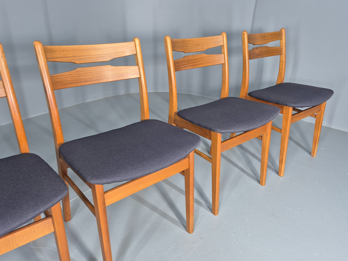 6 Vintage Danish Dining Chairs Farstrup Beech and Teak Retro 1960s EB12103