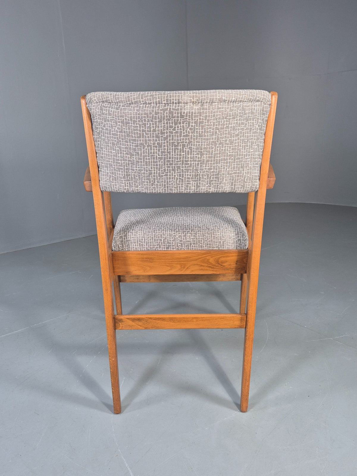 Vintage Mid Century Elbow Chair with New Upholstery 1950s Retro EB12983