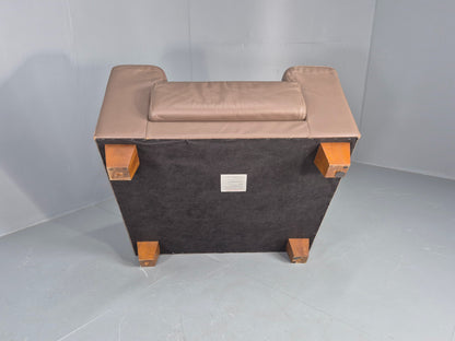 Modern Design Leather Armchair Taupe leather Upholstery Quality Build EB12479