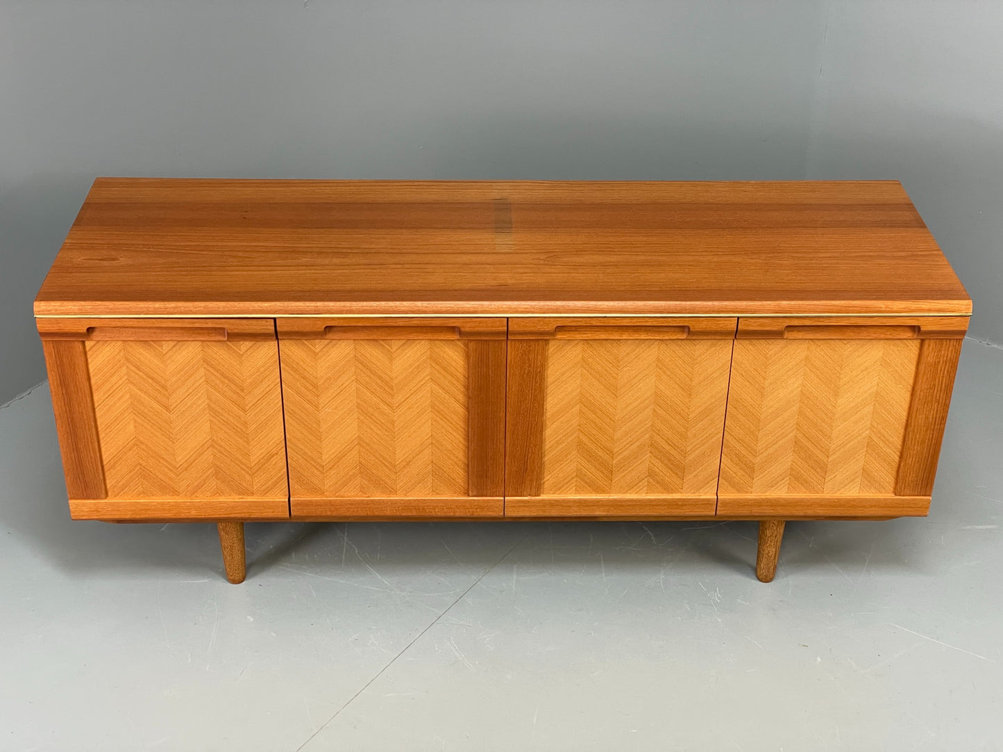 Vintage G-Plan Teak Sideboard 1970s Herringbone Pattern Shelving Retro EB12084