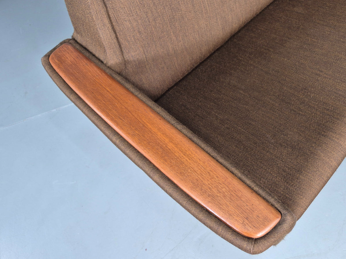 Vintage 1960s Sofa Bed Danish Green and Teak details Mid Century Classic EB09336