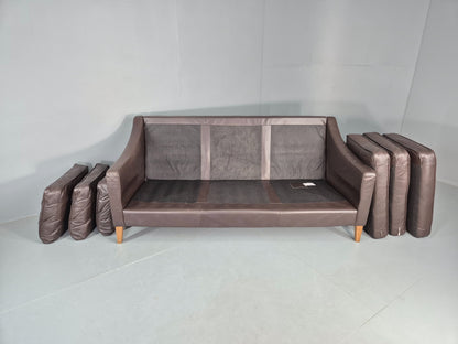 Vintage Scandinavian Style 3 Seat Sofa Sofa.com Brand Brown Leather EB12307