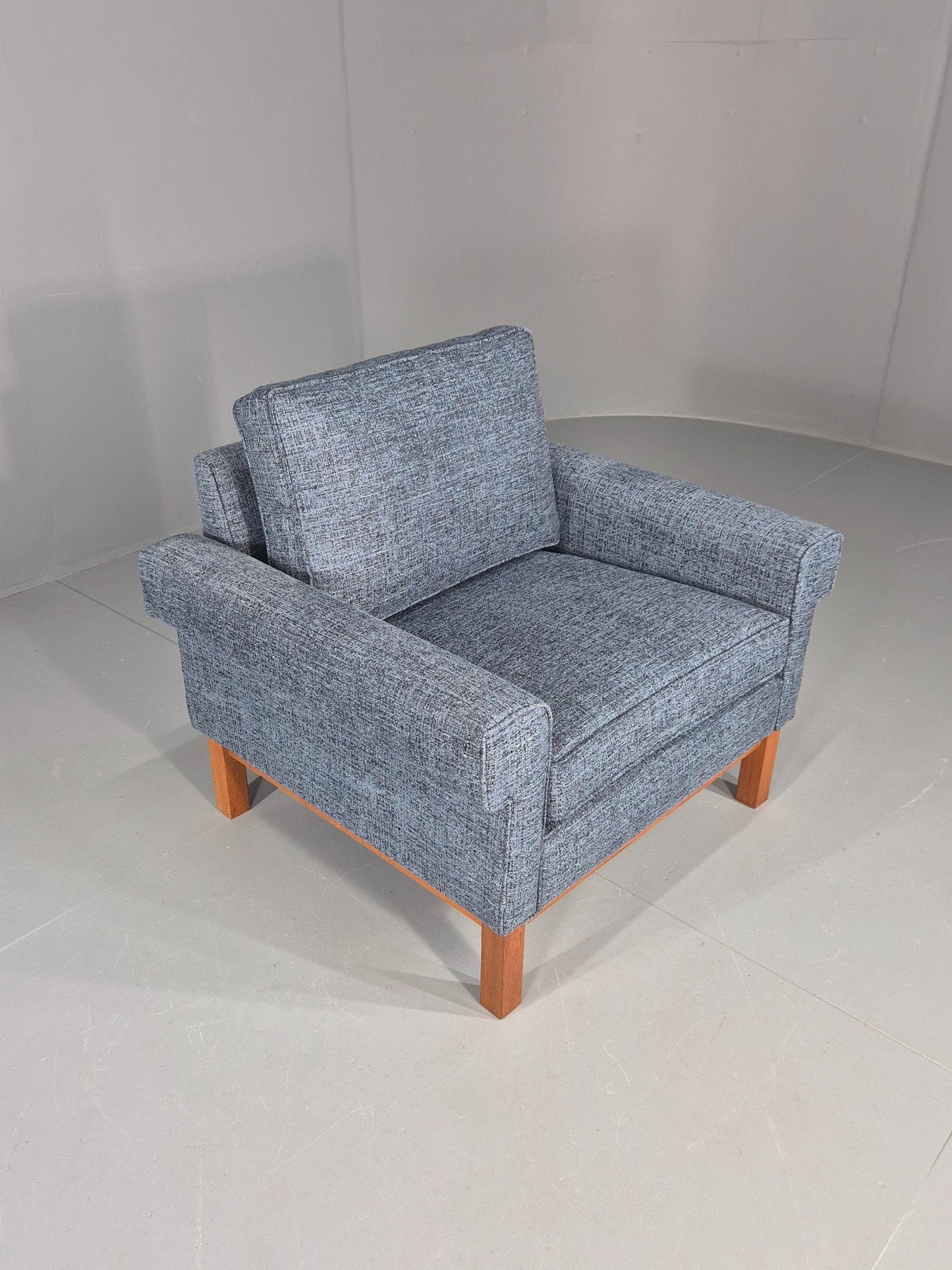 Vintage Mid Century Armchair 1960s Swedish Teak New Upholstery Retro EB11136