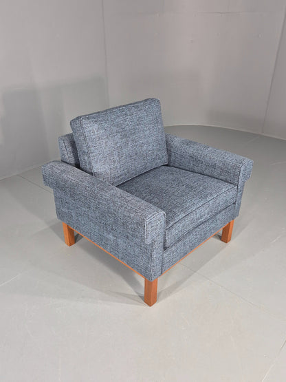 Vintage Mid Century Armchair 1960s Swedish Teak New Upholstery Retro EB11136