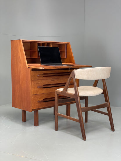 Vintage 1960s Teak Bureau Mid Century Drawers Writing Desk Retro Danish EB12219