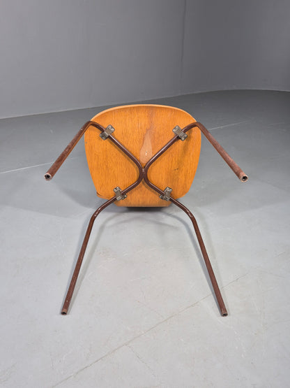 Vintage Danish Industrial Chair Oak Faced Ply 1970s Retro  EB13069