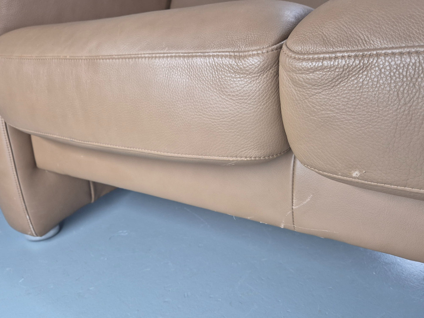 Vintage 3 Seater Leather Sofa Ergoline 1990s Retro Quality Modern Design EB11001