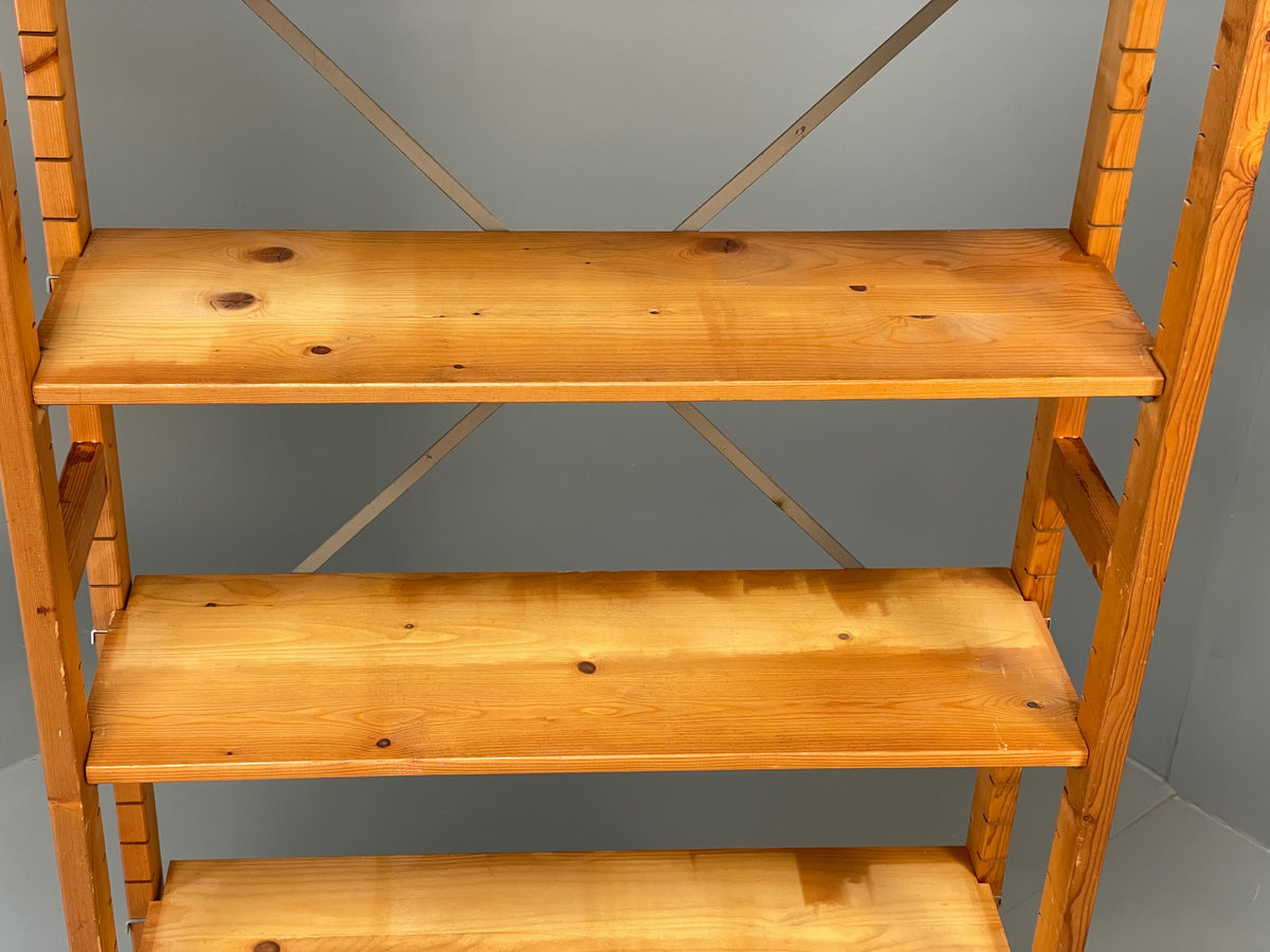 Vintage Pine Shelving Unit Adjustable Modular Open Retro Bruynzeel Solid EB13161