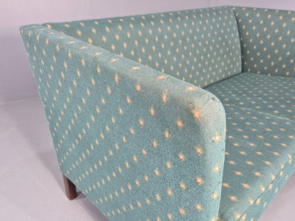 Vintage Danish Mid Century 2 Seater Sofa 1980s Retro Green EB12539