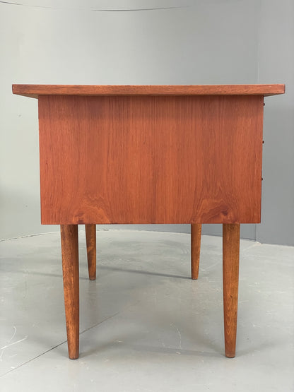 Vintage Danish Teak Desk Mid Century Retro Drawers Beech Legs EB12334