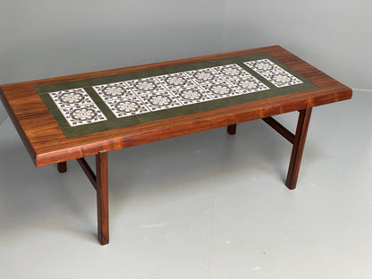 Vintage Rosewood Coffee Table 1960s Tile Topped By Arrebo Mid Century EB10871