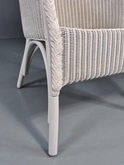 Vintage Lloyd Loom Tub Chair Lusty Brand white Painted 1930s Retro EB12548