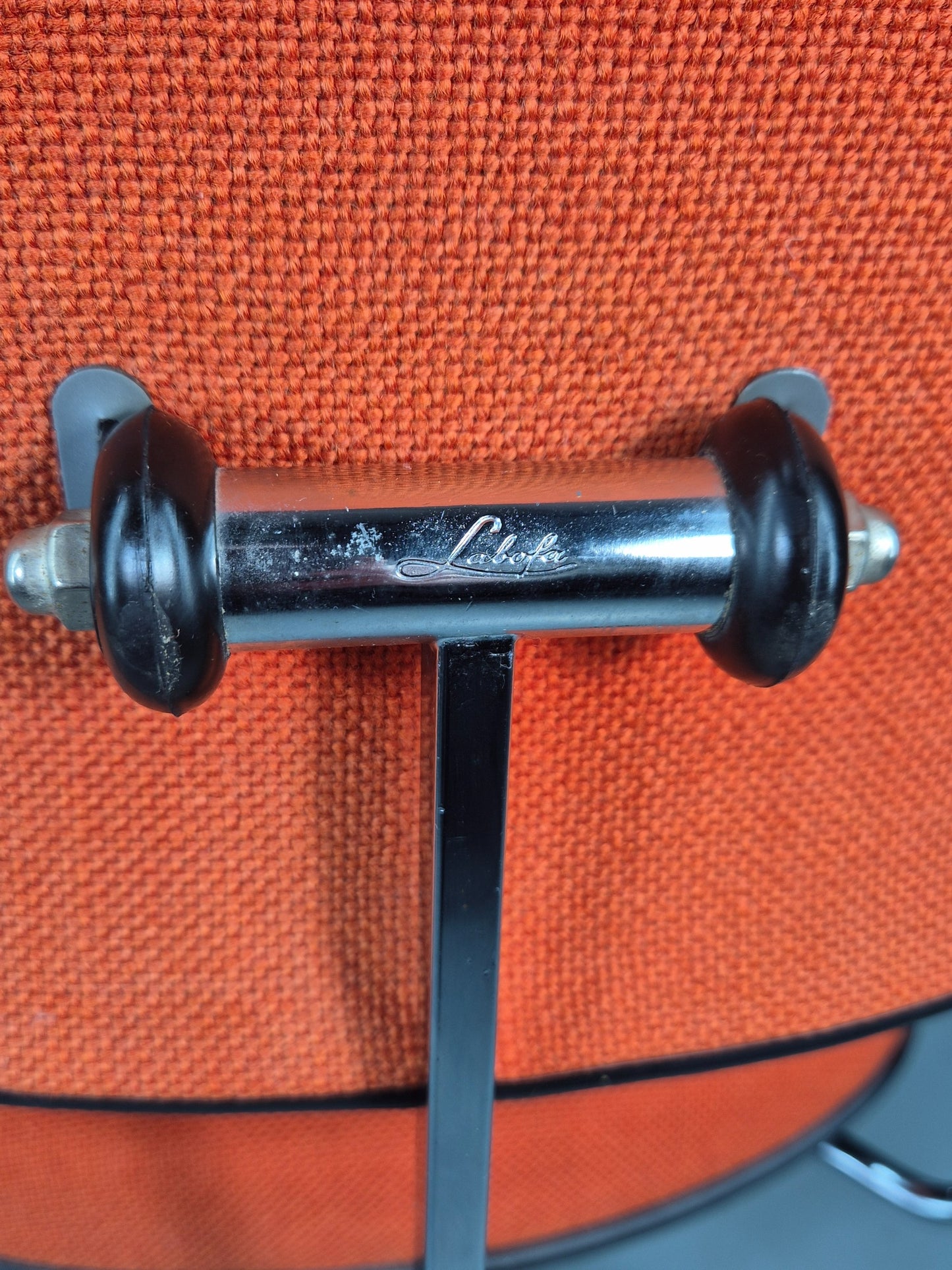 Vintage 1970s Office Chair Danish Labofa Orange wool Retro EB12128