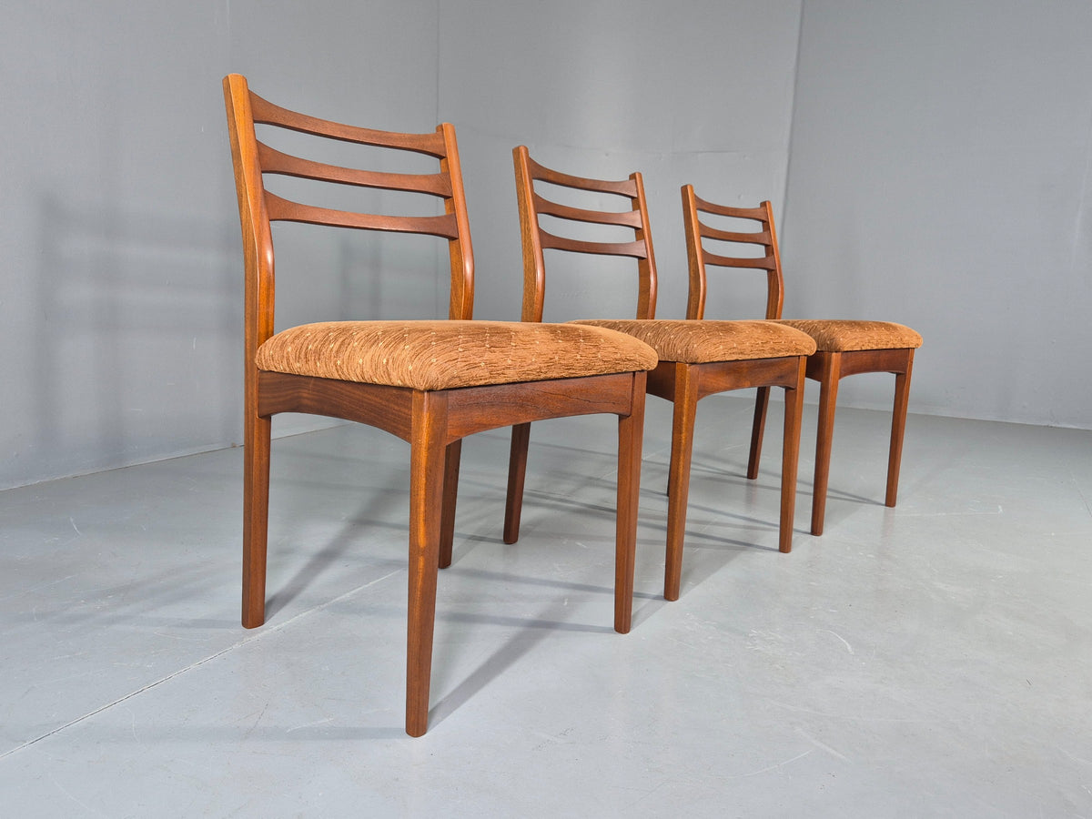 3 Vintage Jentique Dining Chairs 1970s Retro Teak Frames MCM Eb13053